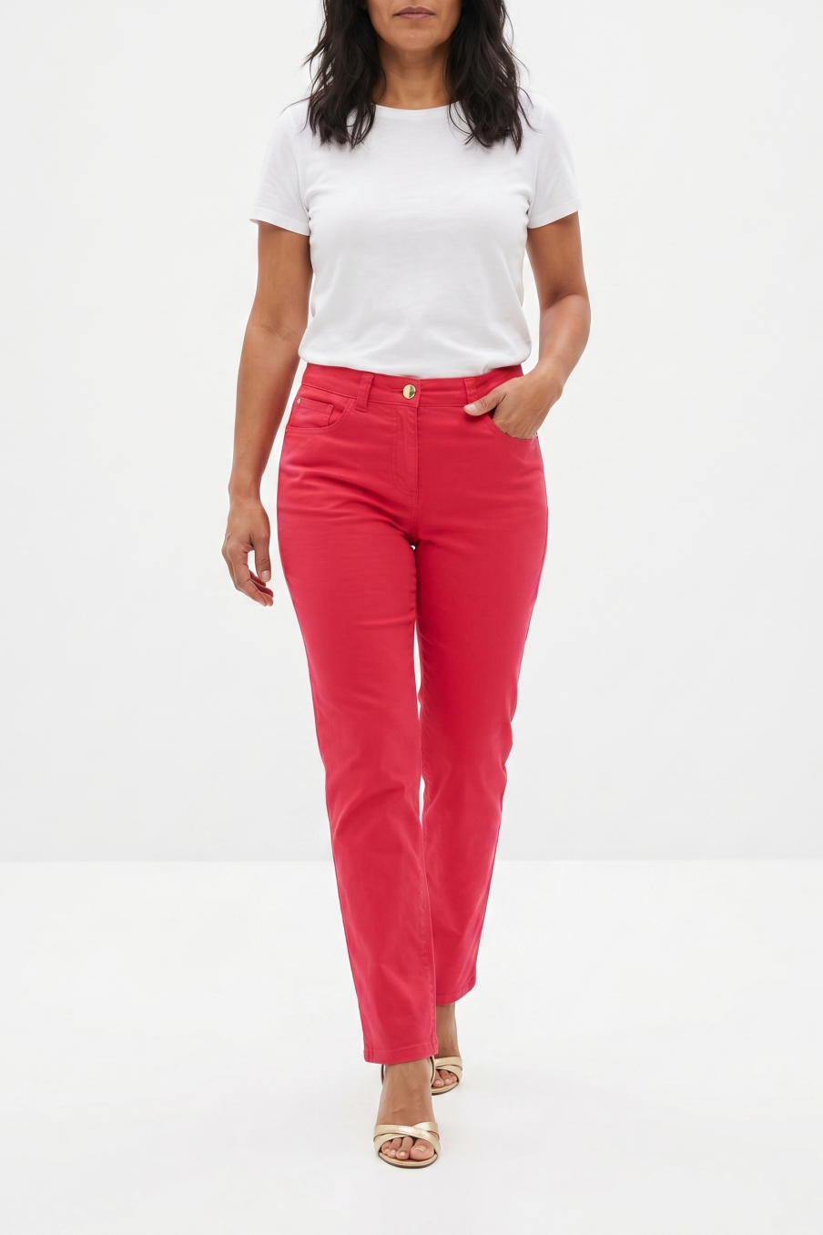 Jeans Punto roma de la taille 40, de couleur rouge