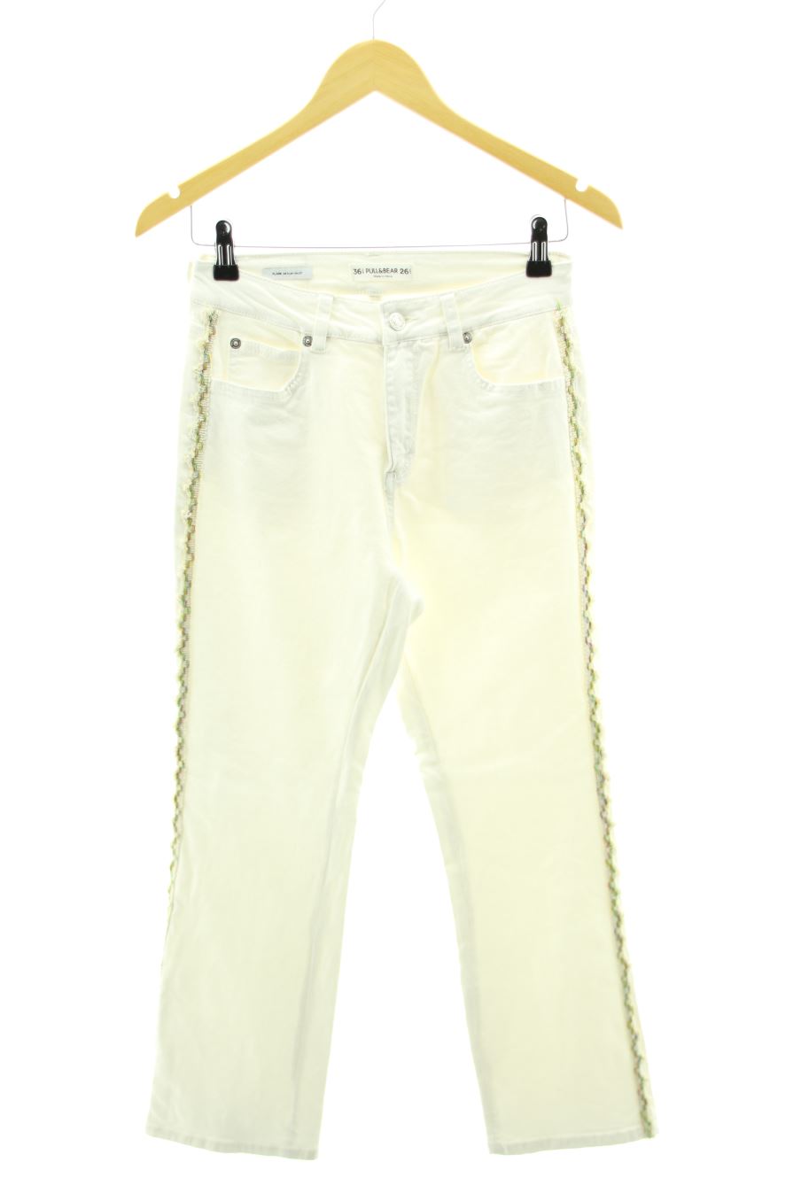 Jeans Pull & Bear de la taille 36, de couleur blanc de denim