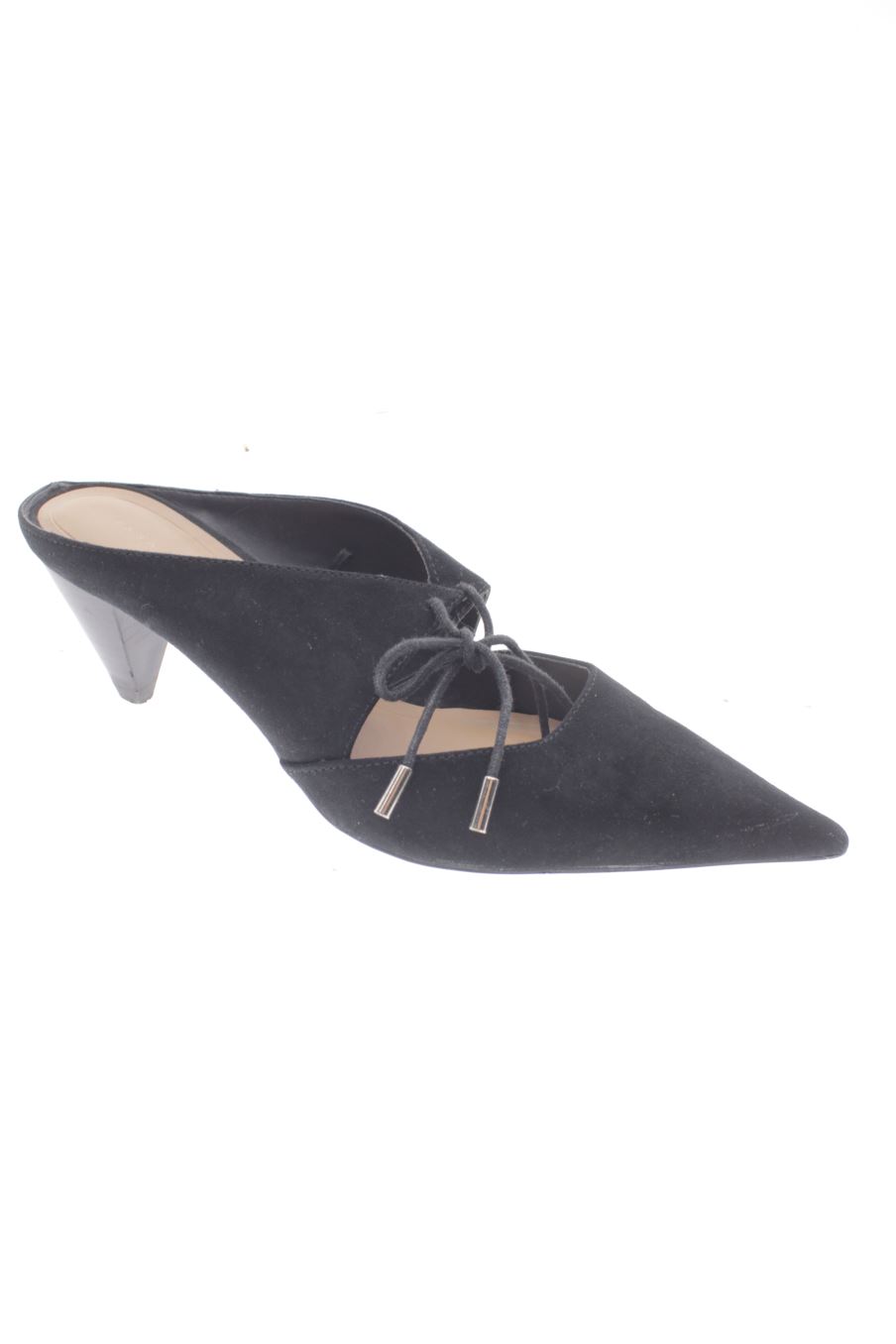 Sandalias tacon de Zara de la talla 38, de color negro de