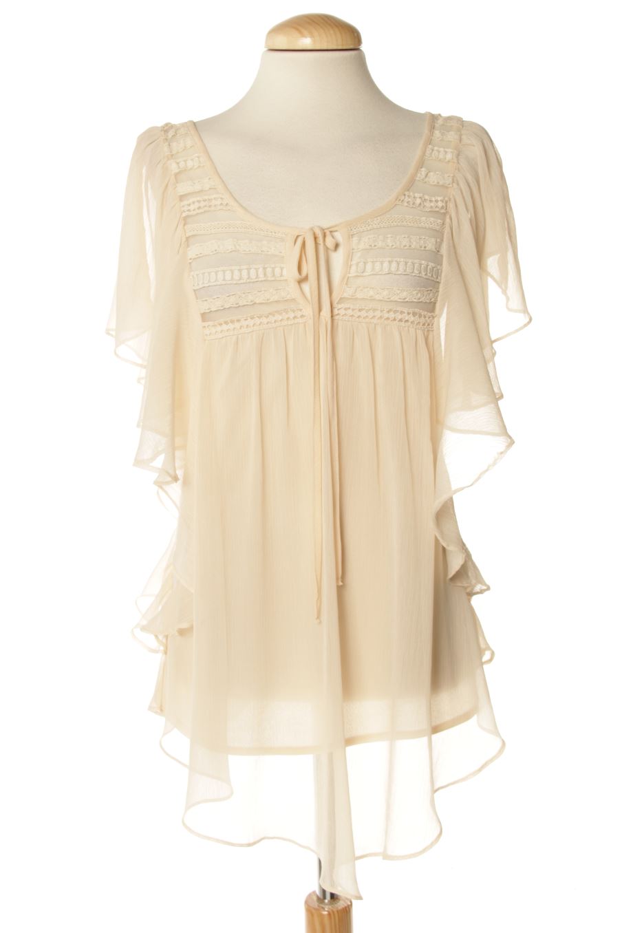 Blusa de manga corta de Vila de la talla M, de color beige