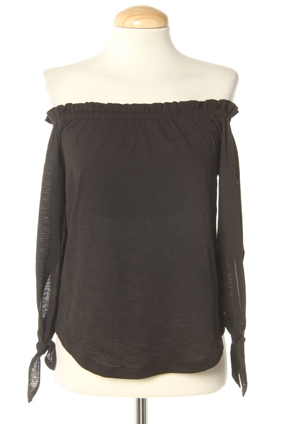 Blusa de manga corta de Pull & Bear de la talla XS, de color negro