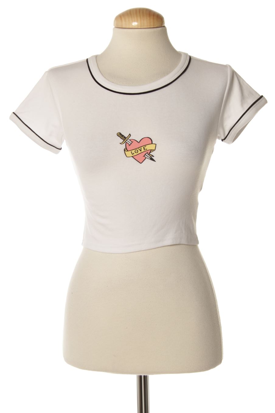 T-shirt Pull & Bear de la taille S, de couleur blanc