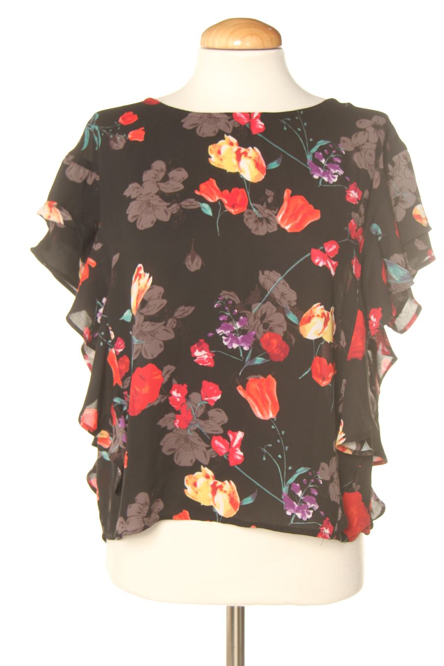 Blouse à manches courtes Amisu de la taille S, de couleur fleurs