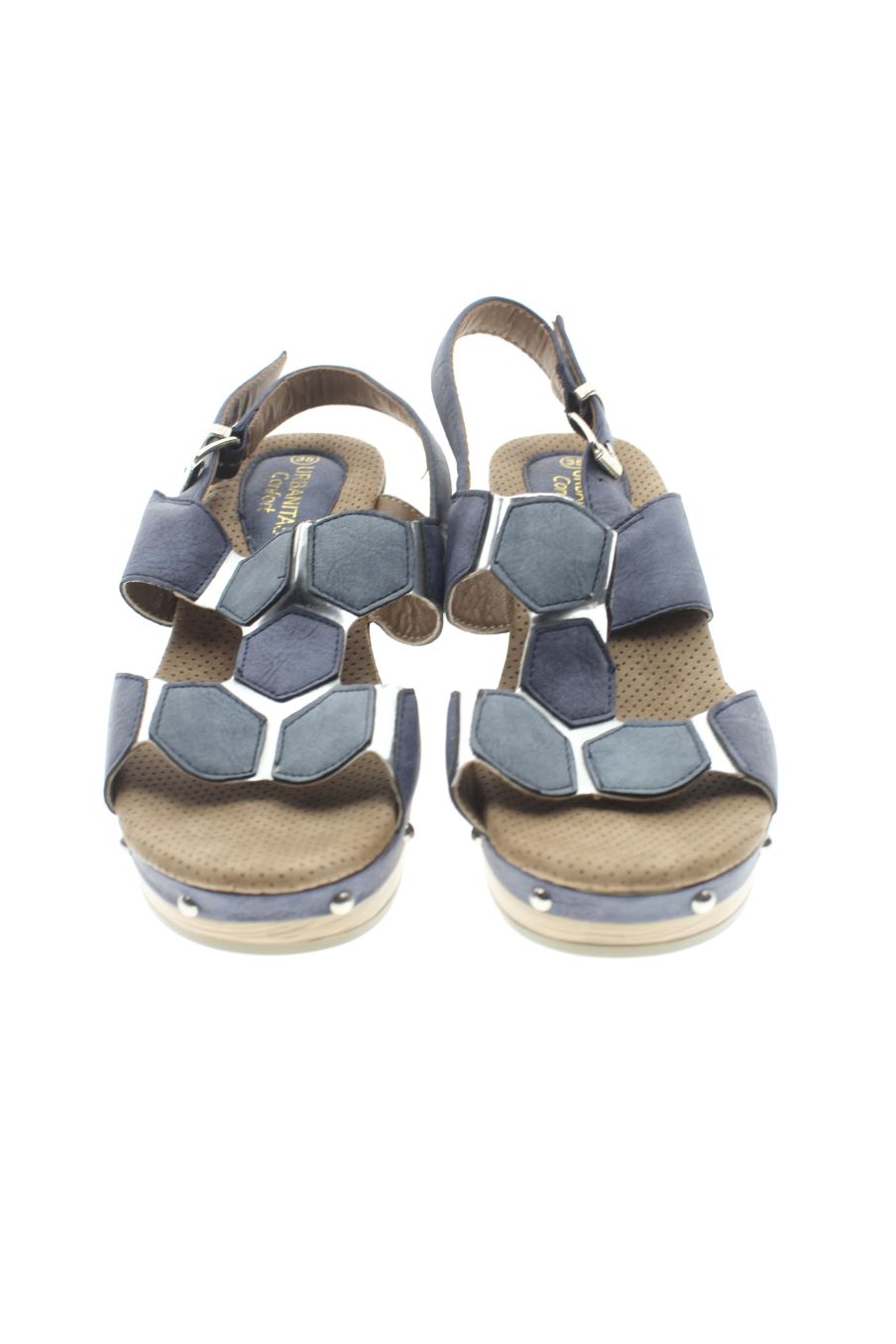 Sandalias tacon de URBANITAS de la talla 35, de color azul de