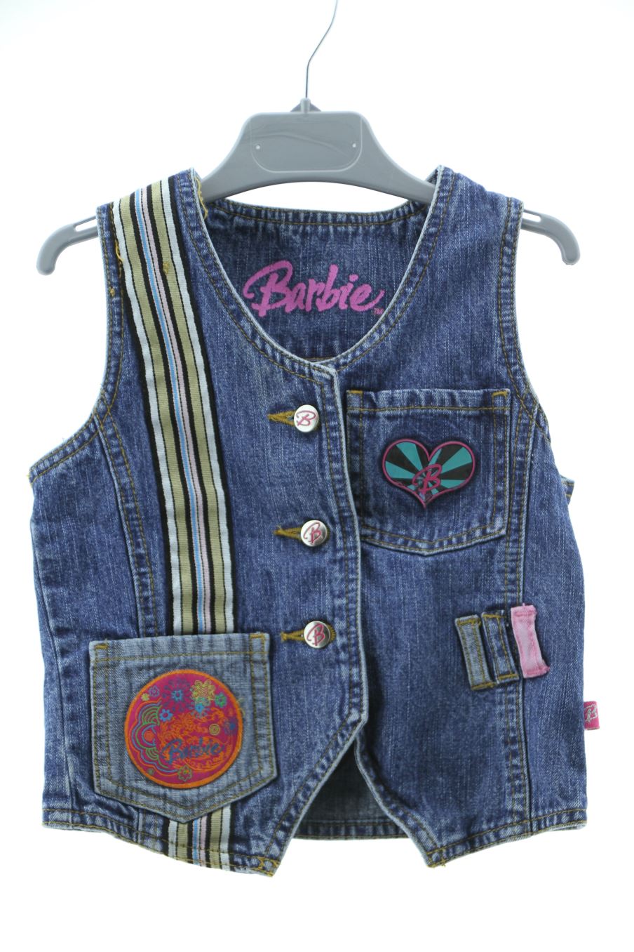 Chaleco de tela de Barbie de la talla 5 años de denim de segunda mano