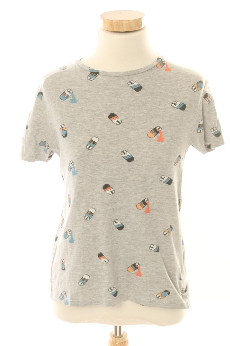 T-shirt Pull & Bear de la taille S, de couleur gris