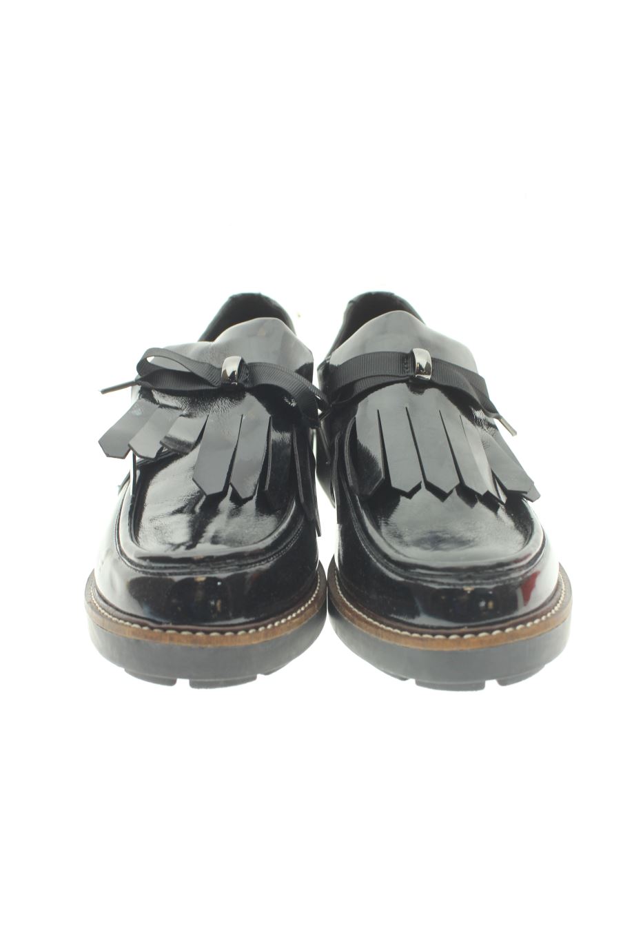 Chaussures plates de Stradivarius de la taille 39, de couleur noir de