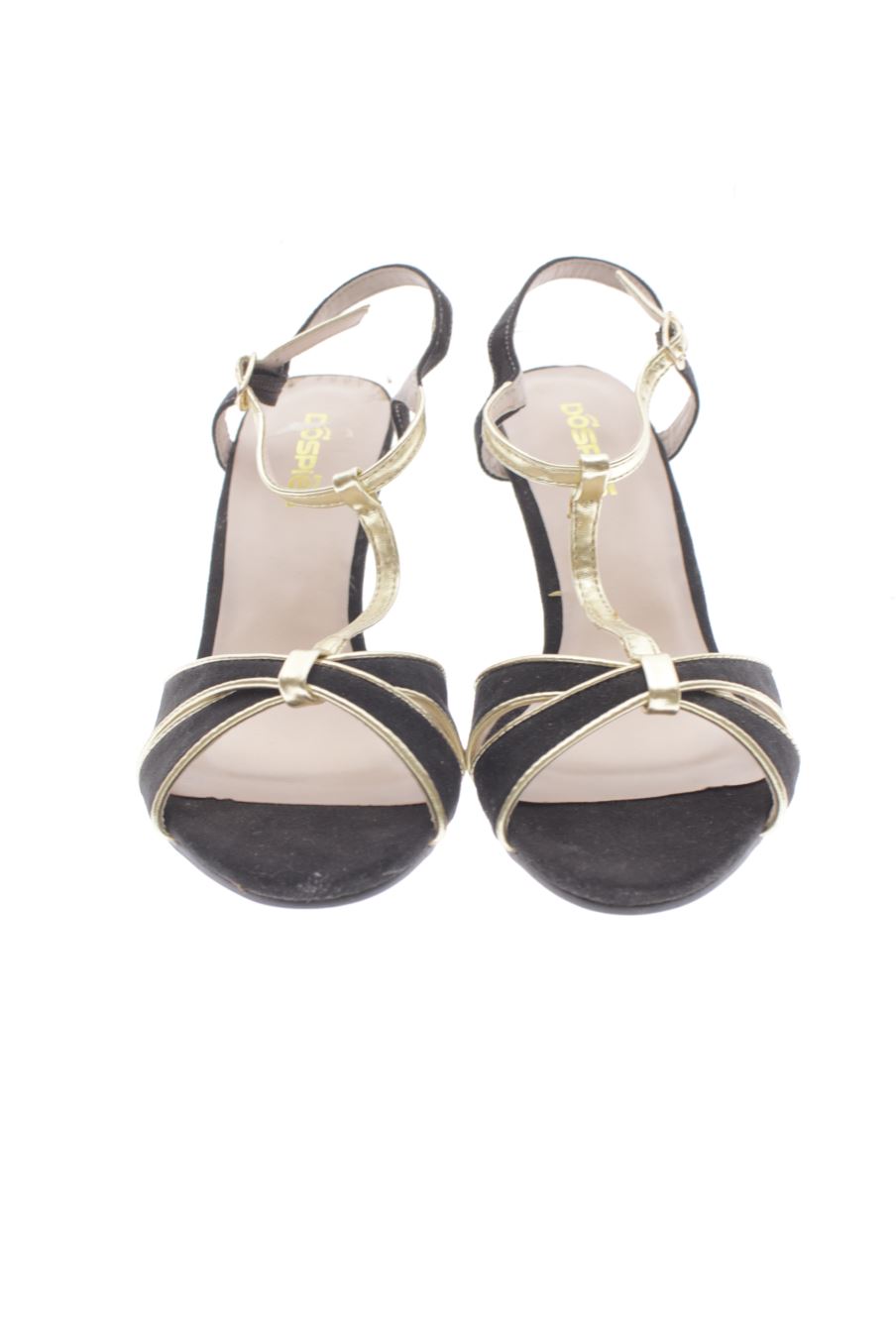 Sandalias tacon de Dospies de la talla 36, de color negro de