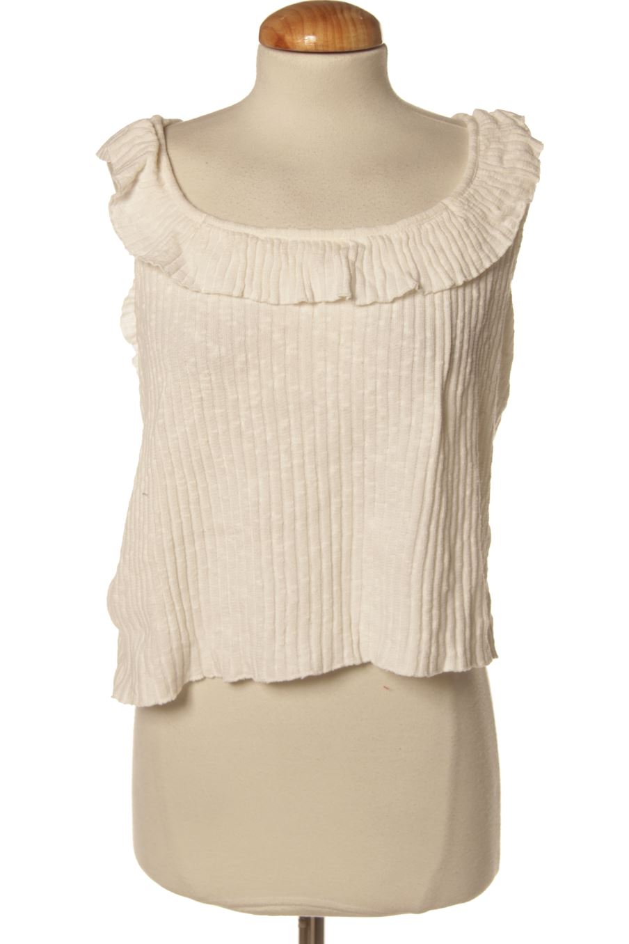 Top de Mango de la talla L, de color blanco