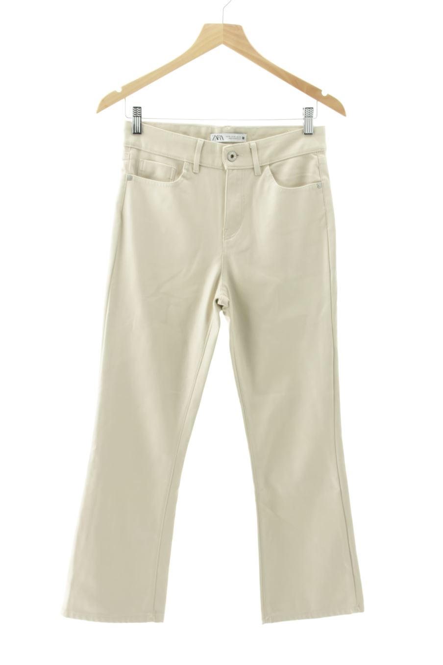 Pantalon Zara de la taille 36, de couleur beige de synthétique