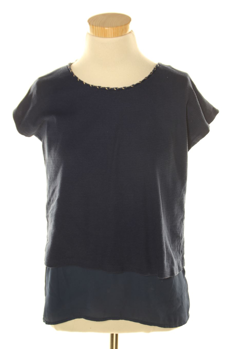 Blouse à manches courtes Etam de la taille S, de couleur bleu marine