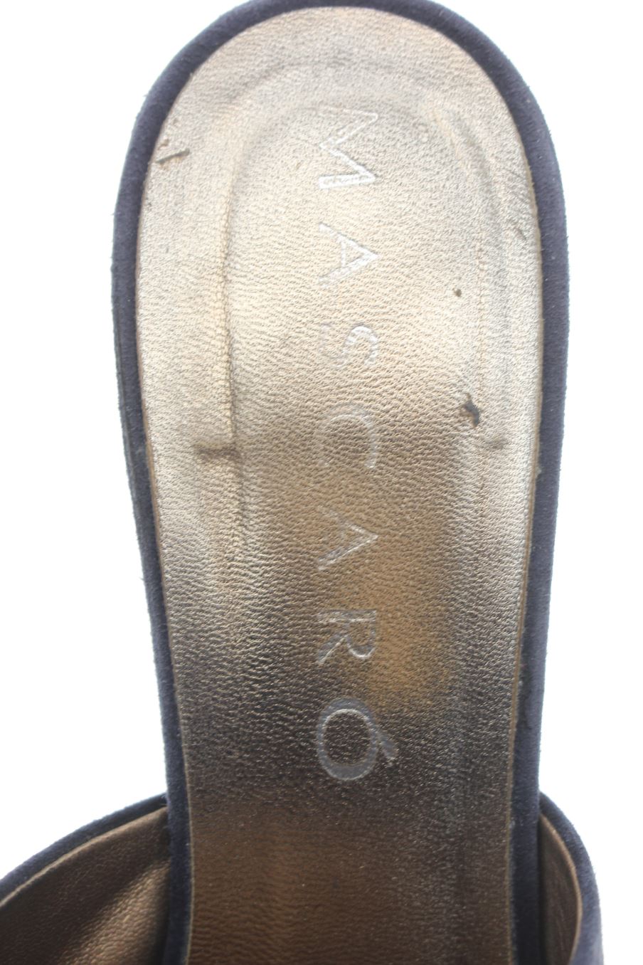 Sandalias tacon de MASCARÓ de la talla 39, de color azul marino de
