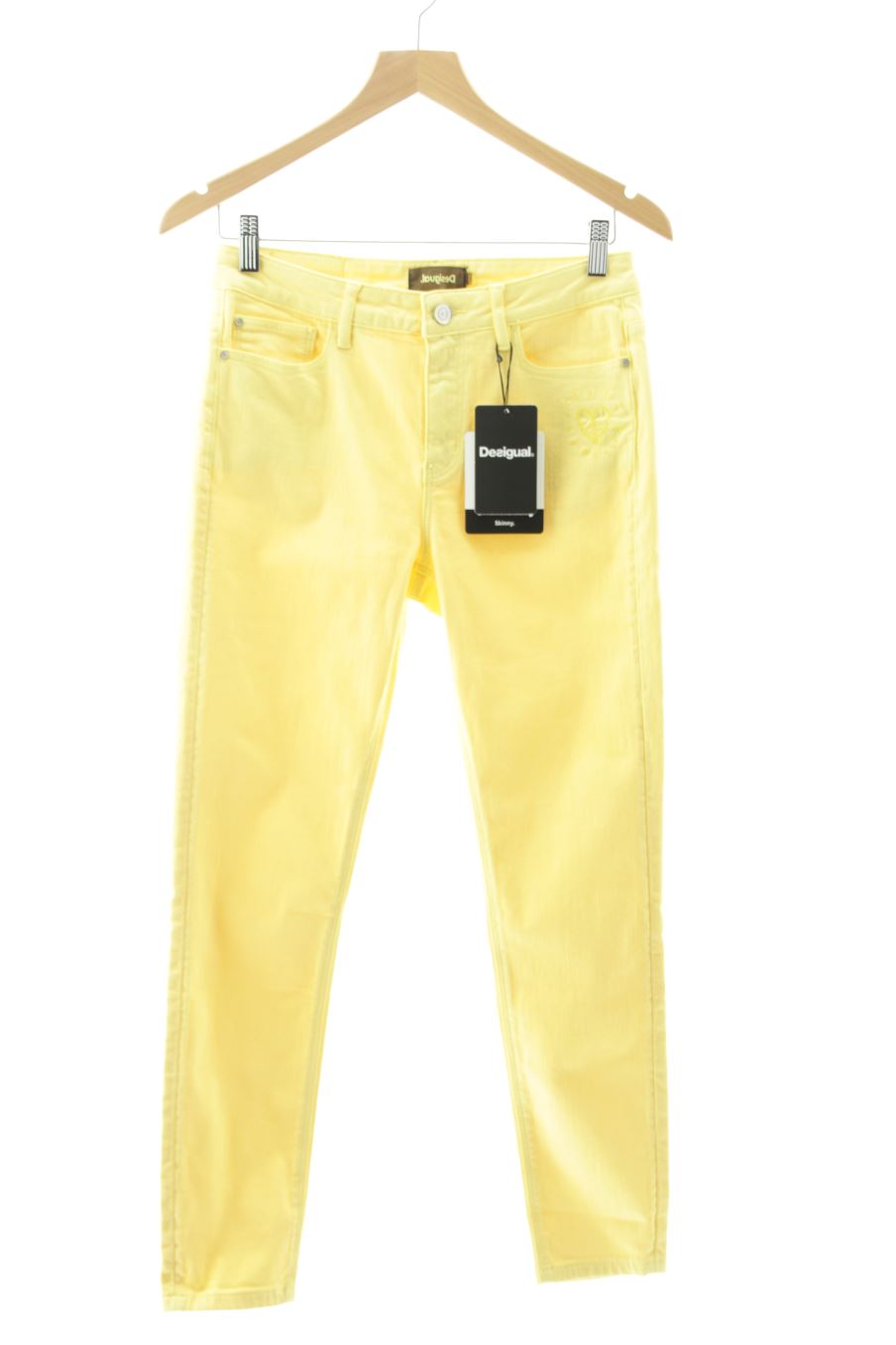 Vaquero de Desigual de la talla 38, de color amarillo de ropa vaquera