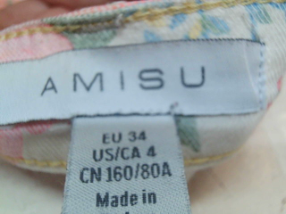 Jeans Amisu de la taille 34, de couleur fleurs de denim