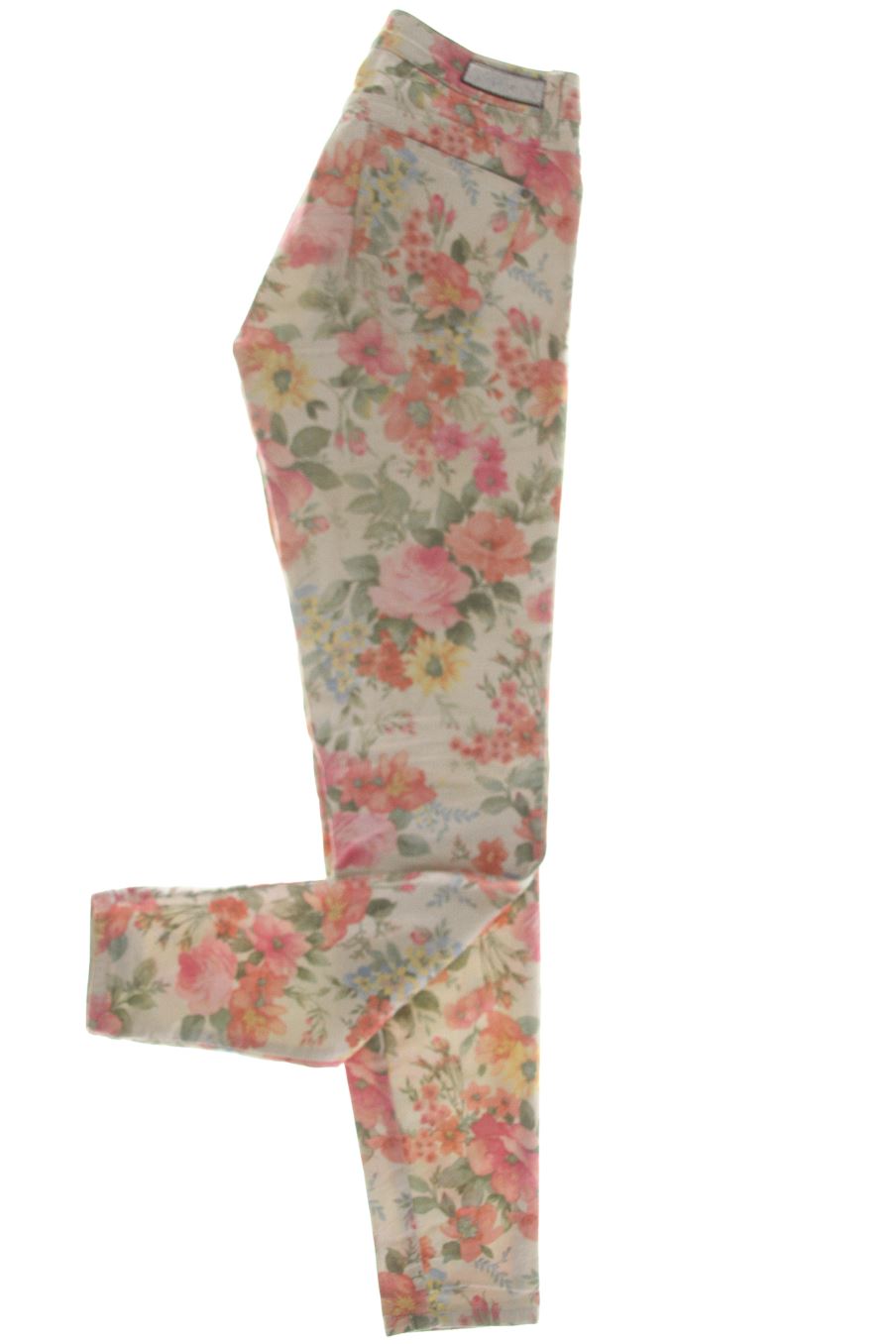 Jeans Amisu de la taille 34, de couleur fleurs de denim