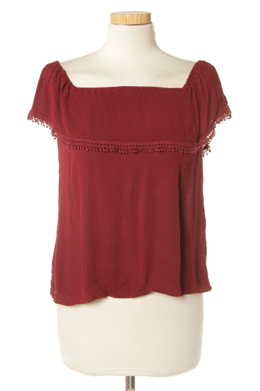 Blusa de manga corta de PERCENTIL de la talla S, de color rojo