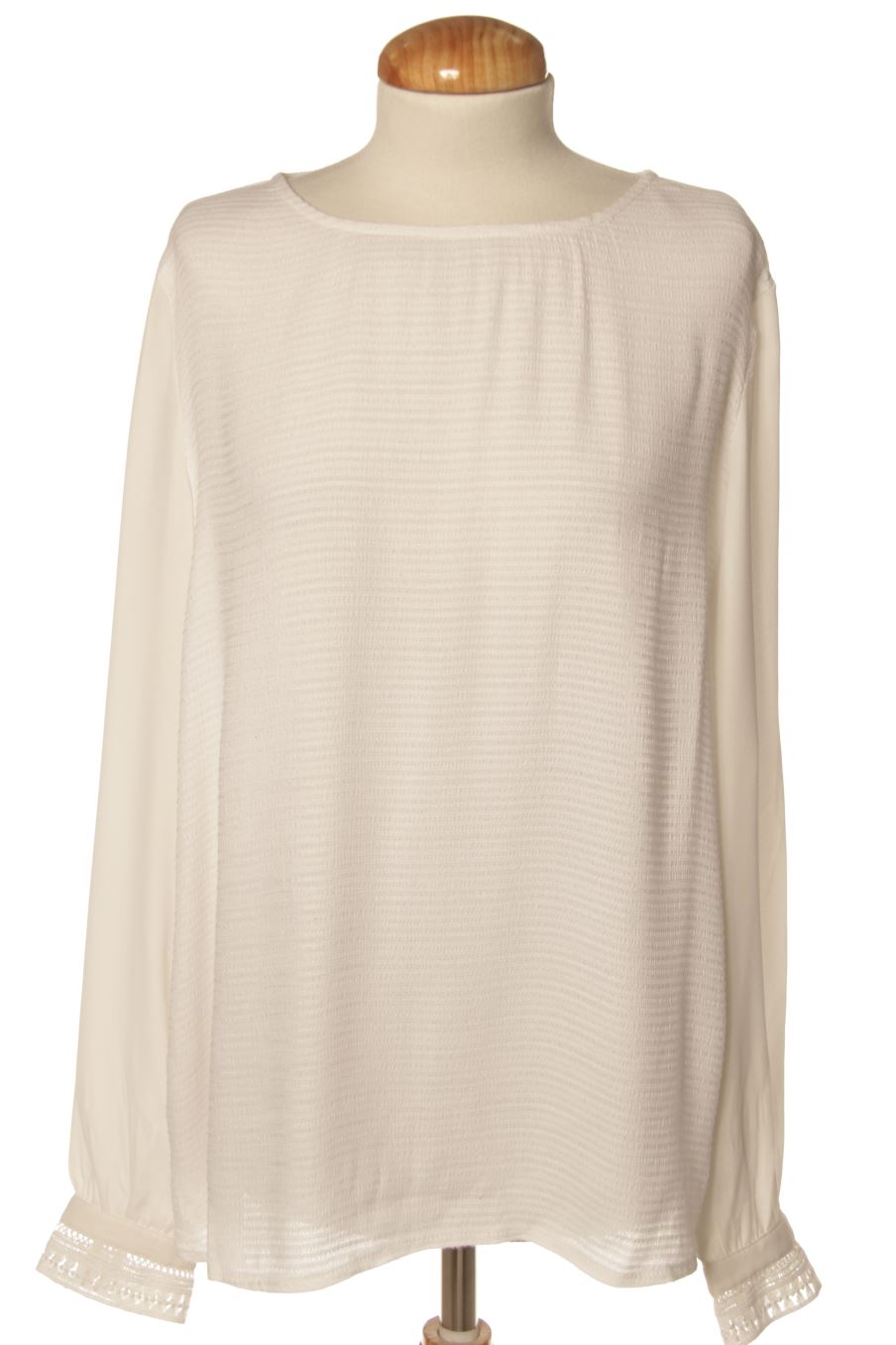 Blouse à manches longues Promod de la taille XL, de couleur blanc