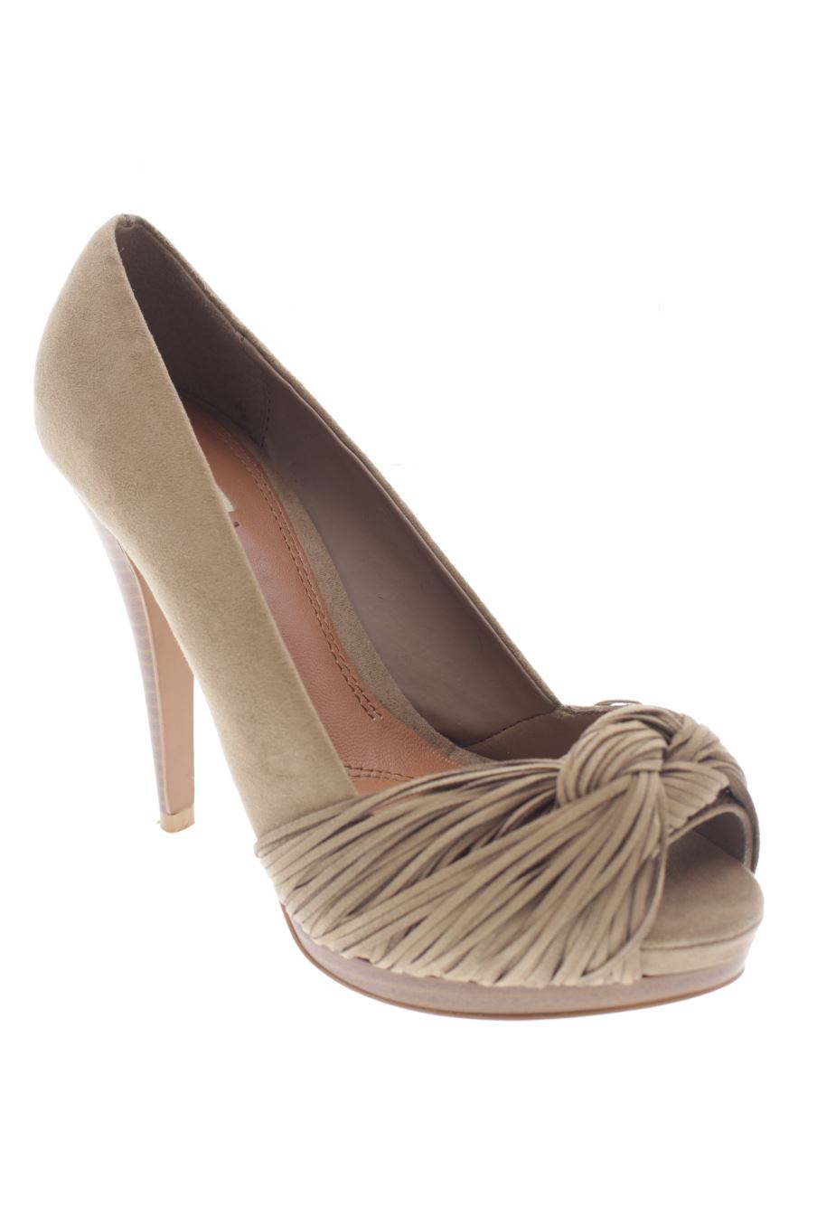 Sandalias tacon de Zara de la talla 37, de color marrón de