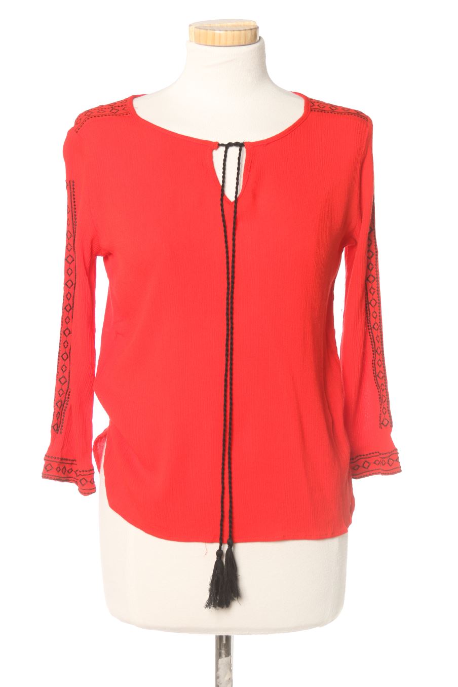 Blouse à manches longues Florencia de la taille S, de couleur rouge