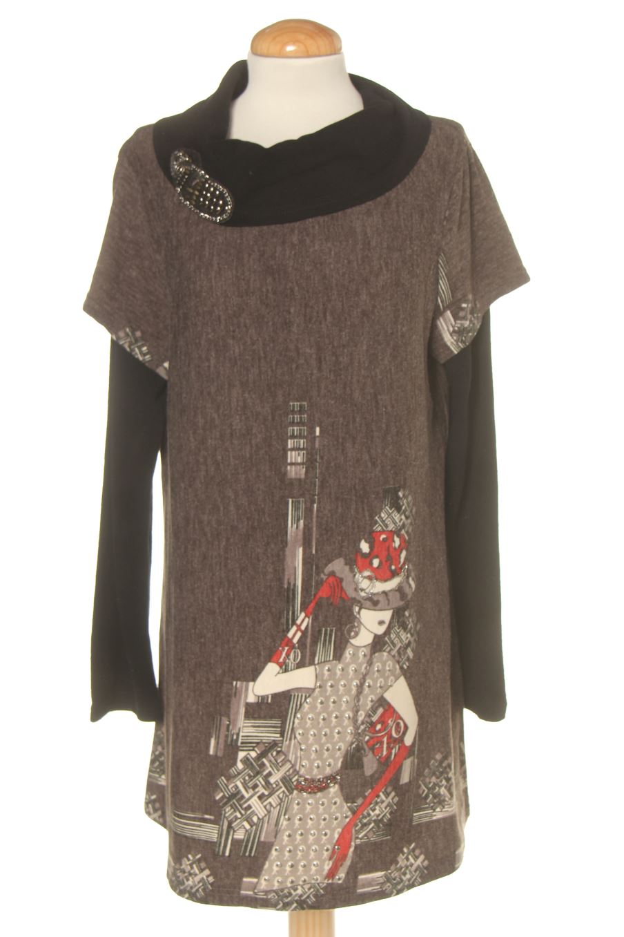 Vestido casual de Anany de la talla L, de color gris
