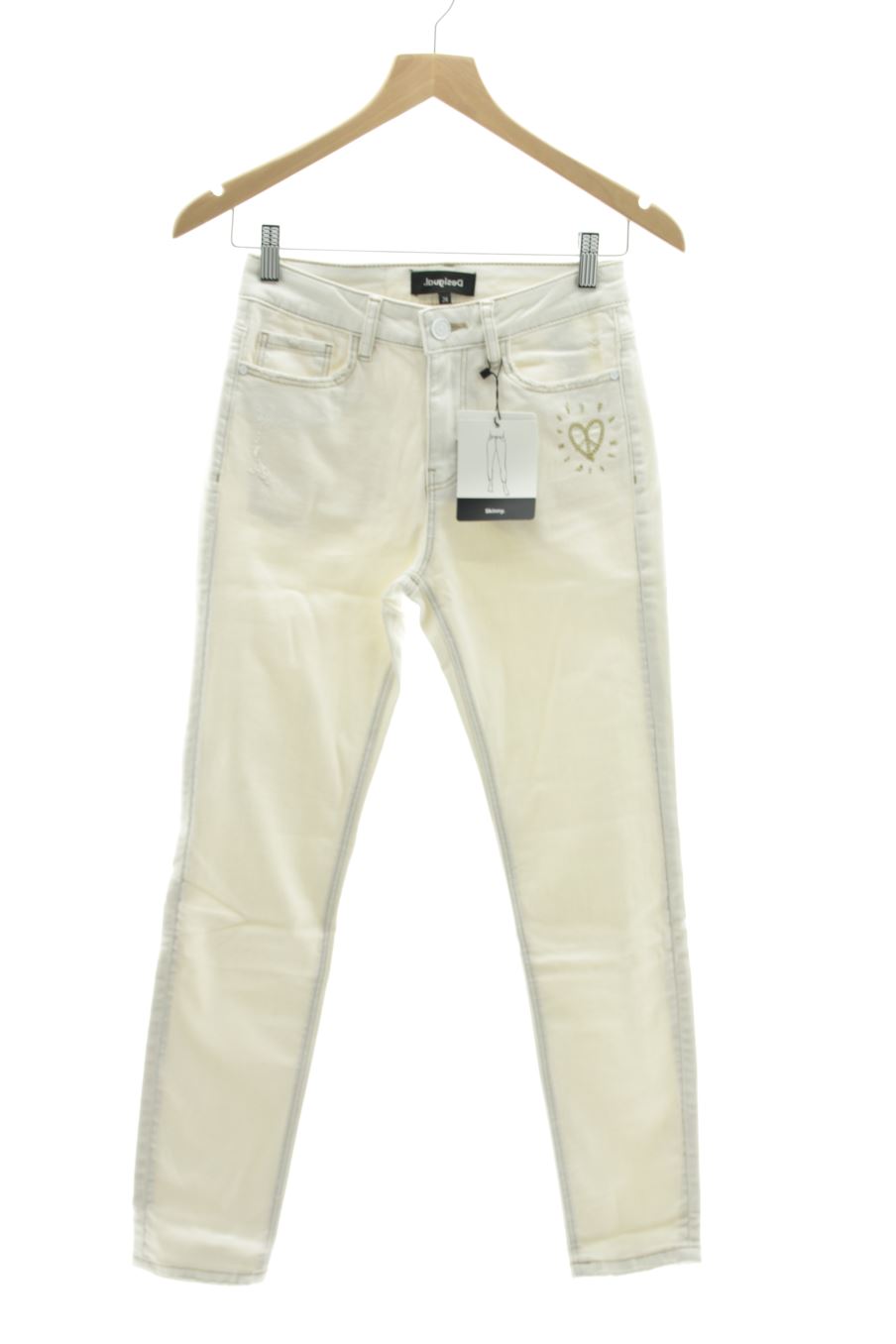Jeans Desigual de la taille 36, de couleur blanc de denim