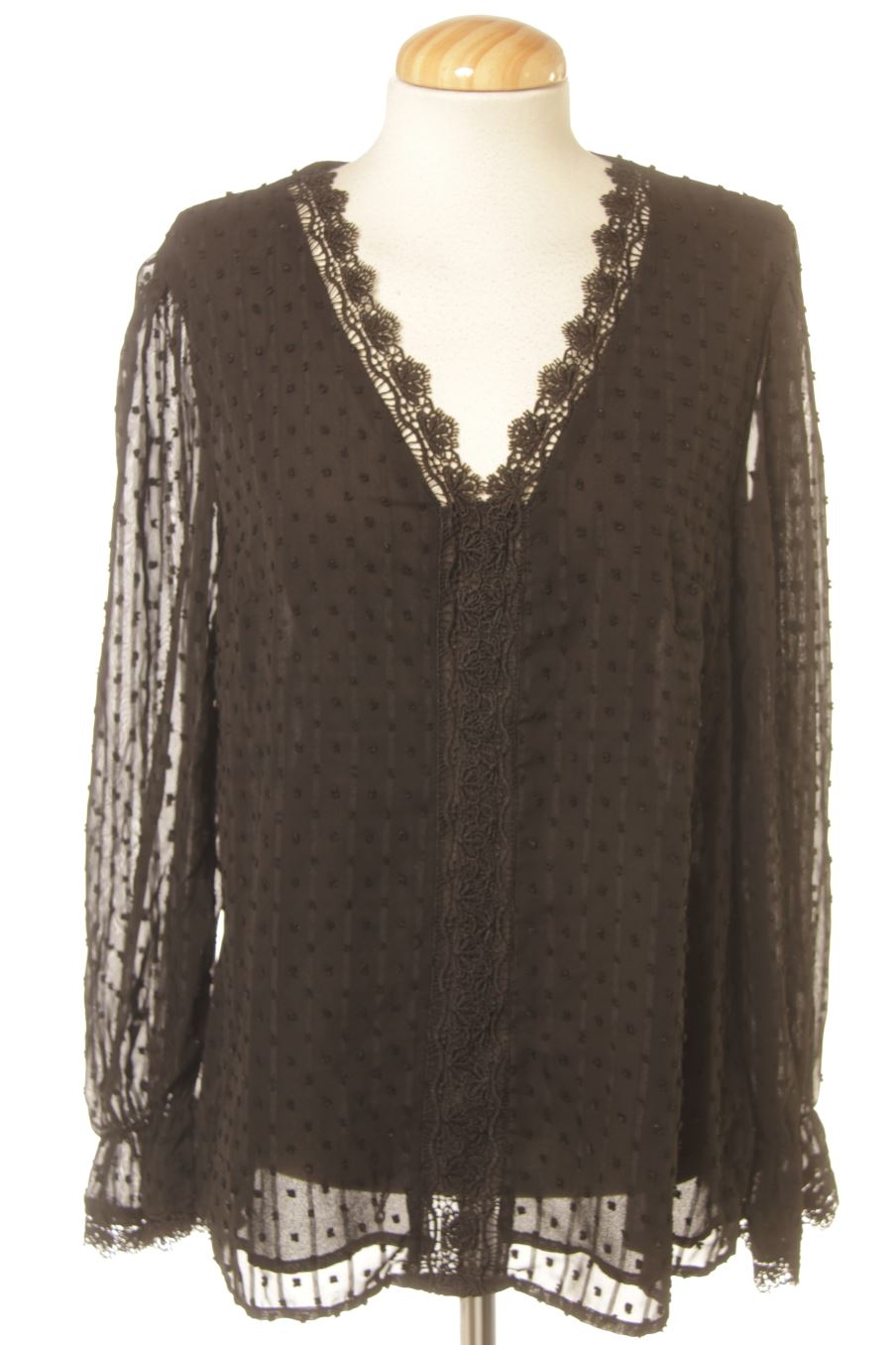 Blusa de manga larga de Menglu de la talla XL, de color negro