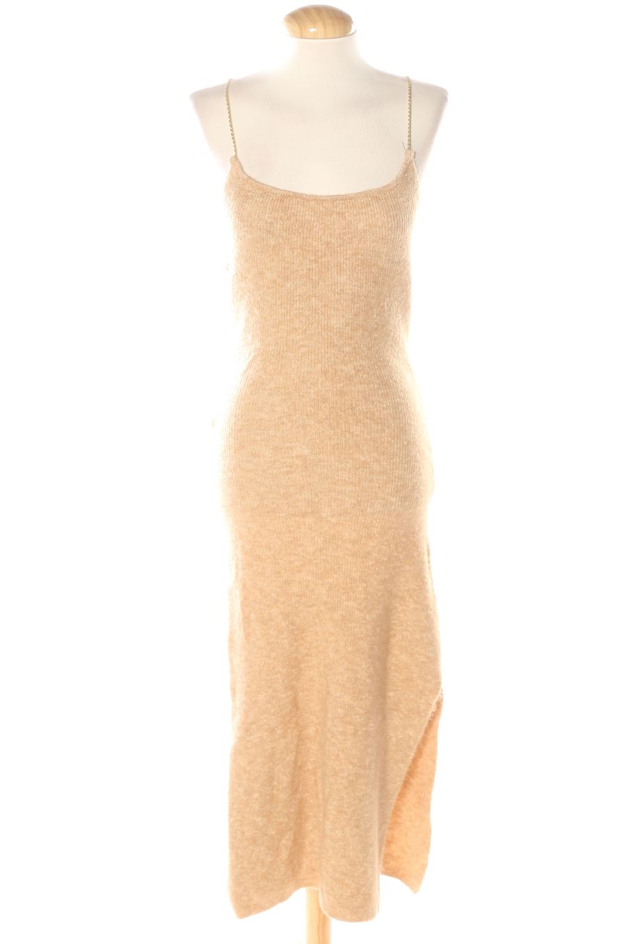 Vestido elegante de Zara de la talla M, de color beige