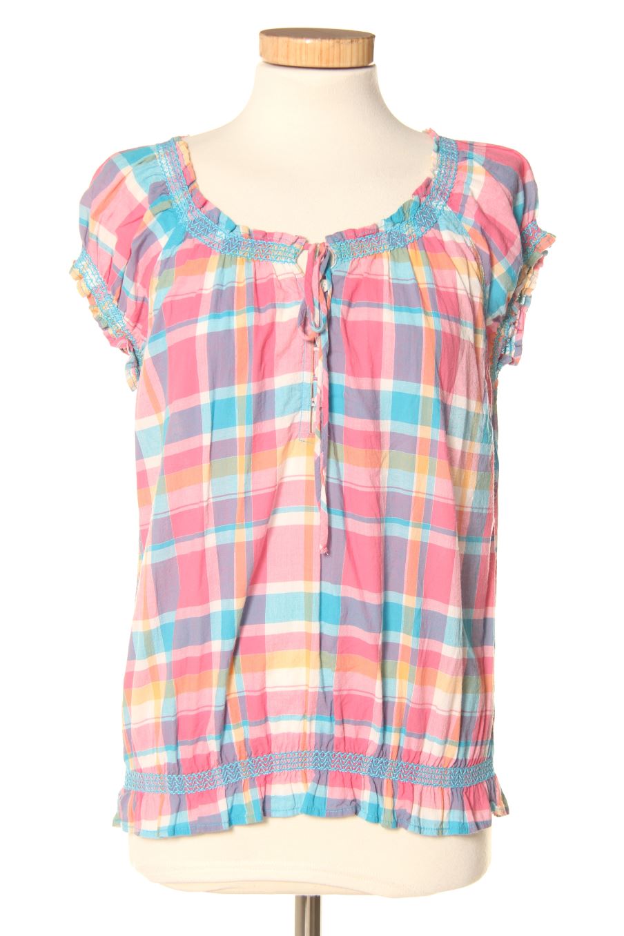 Blouse à manches courtes Easy wear de la taille 38, de couleur carreaux