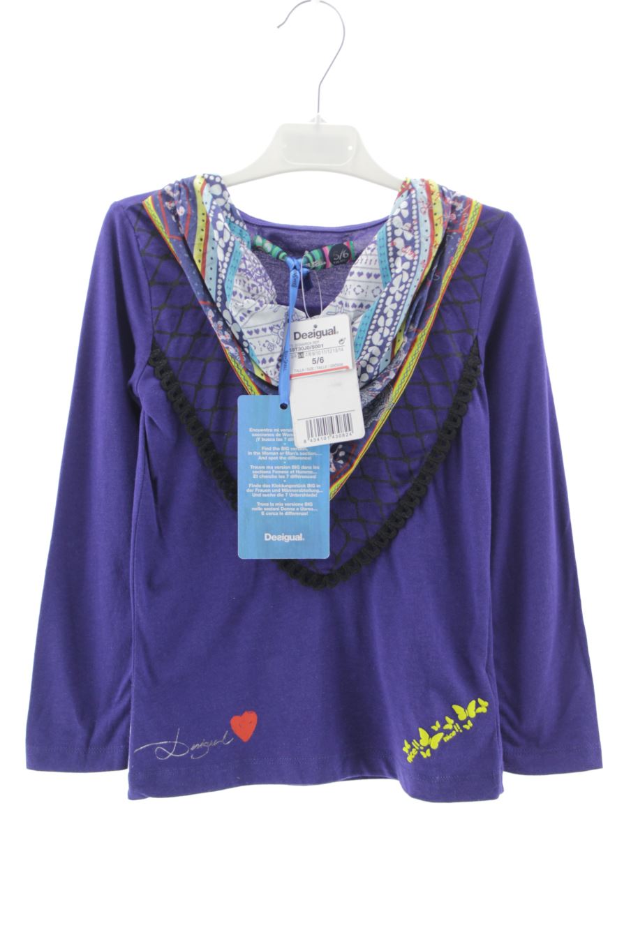 T-shirt manches longues Desigual de la taille 5 ans avec une étiquette