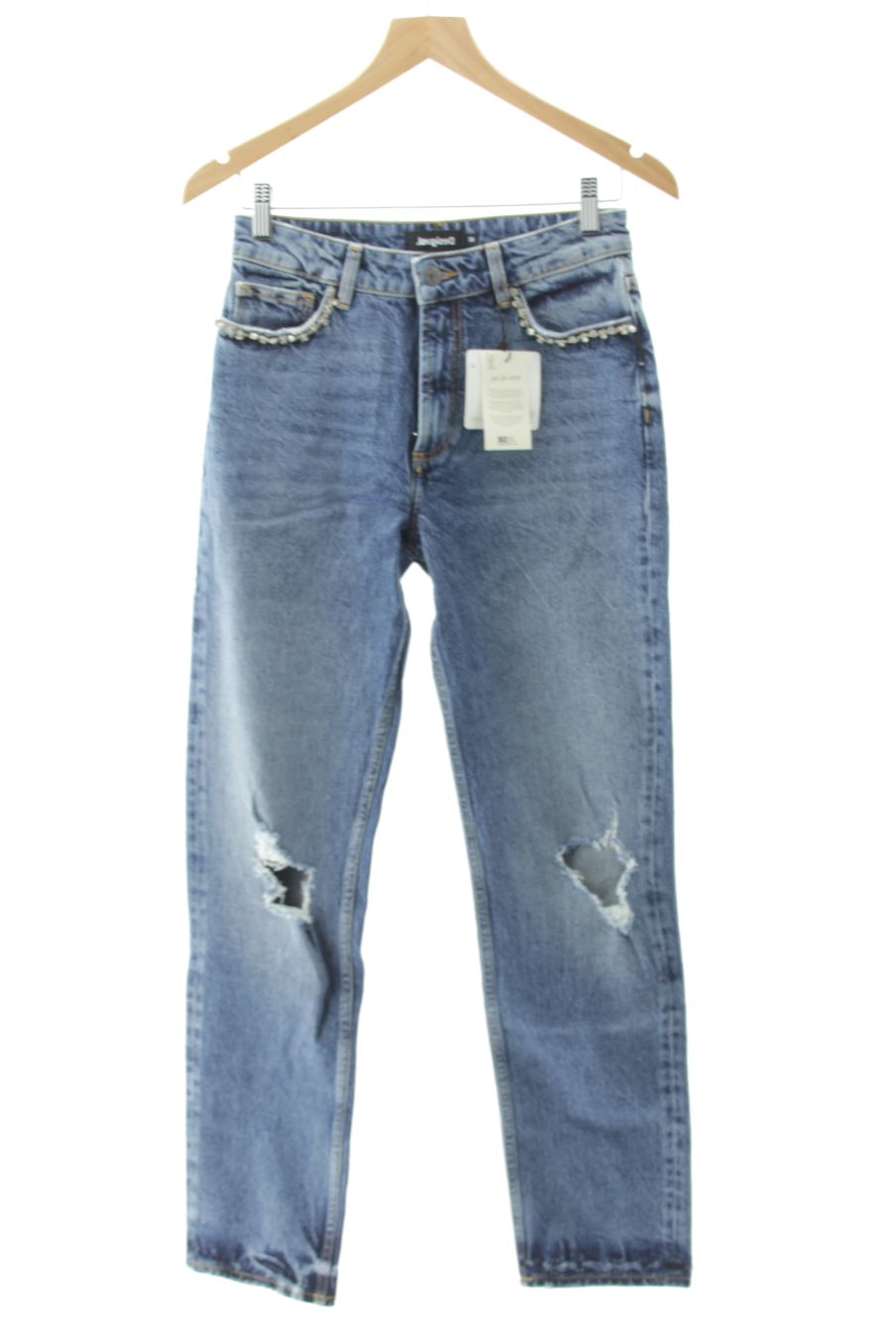 Jeans Desigual de la taille 38, de couleur bleu de denim