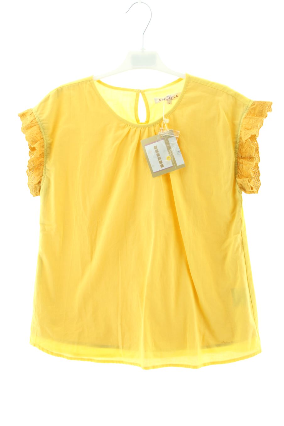 Blouse à manches courtes ANDREA MILNO 1932 de la taille 14 ans avec une étiquette