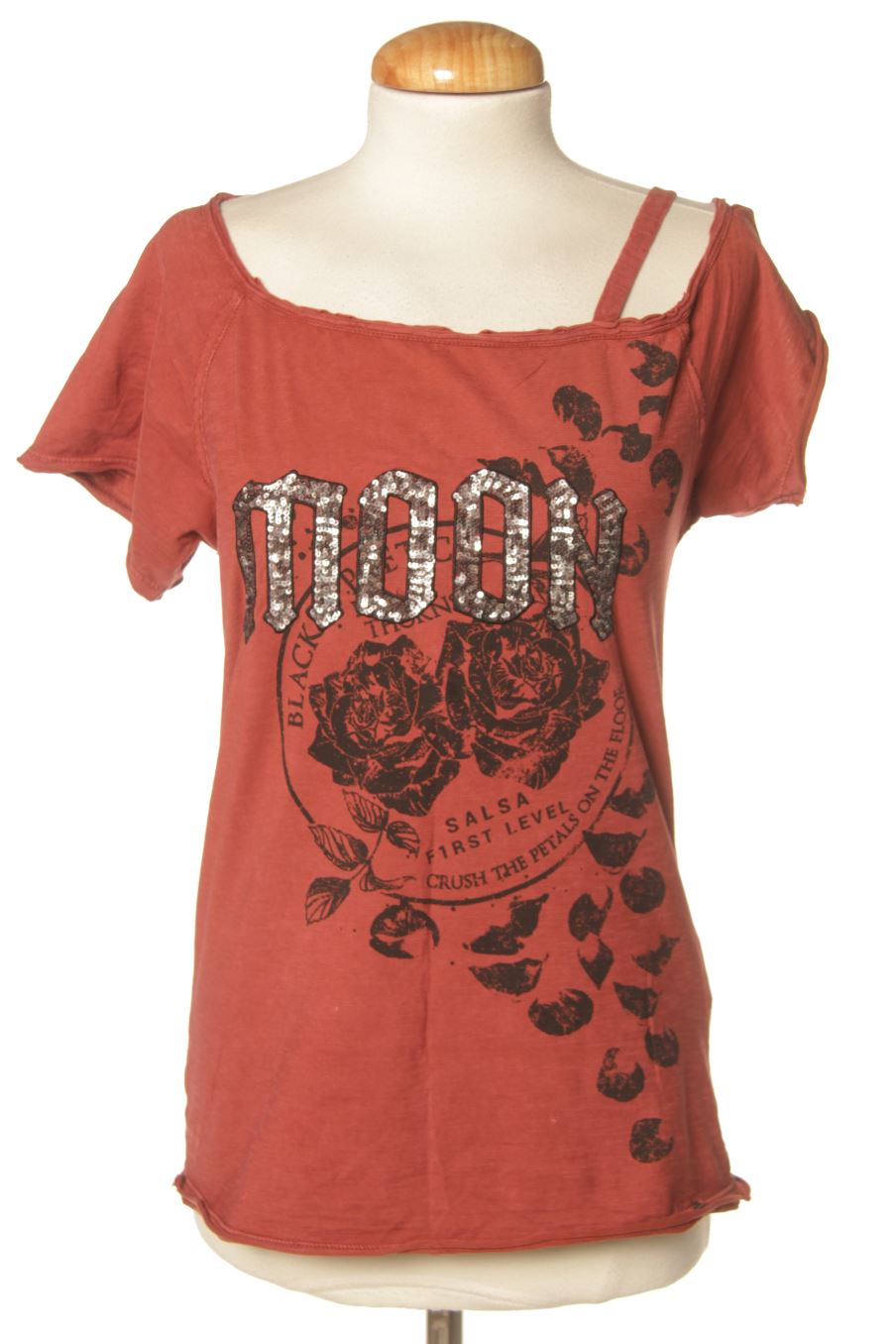 Camiseta de salsa de la talla XS, de color rojo