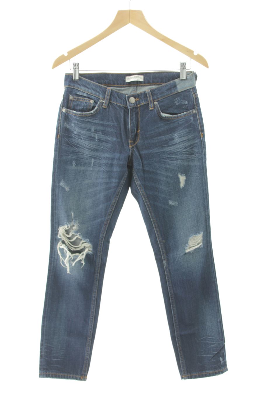 Jeans Zara de la taille 34, de couleur bleu de denim