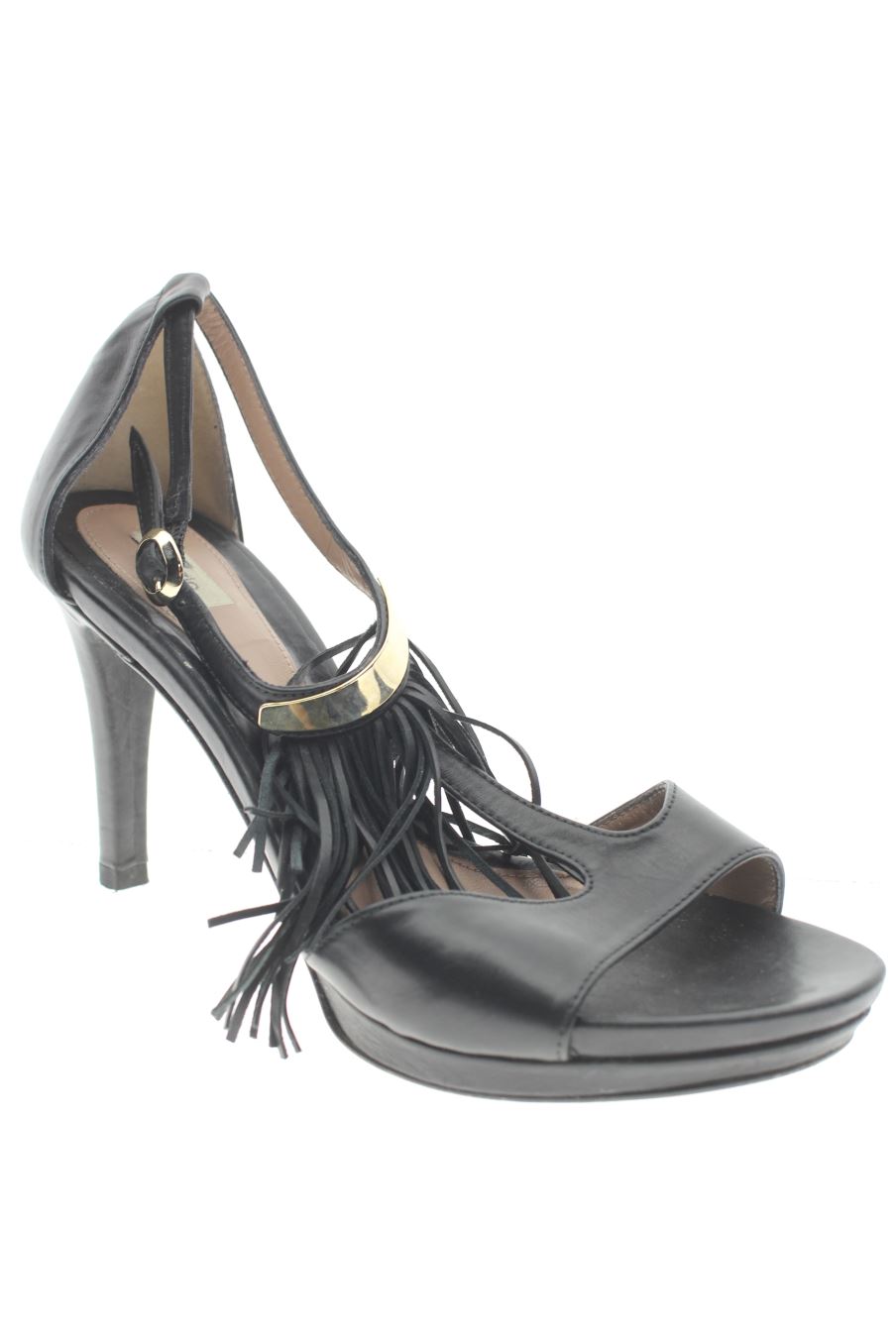 Sandalias tacon de EZzio de la talla 36, de color negro de
