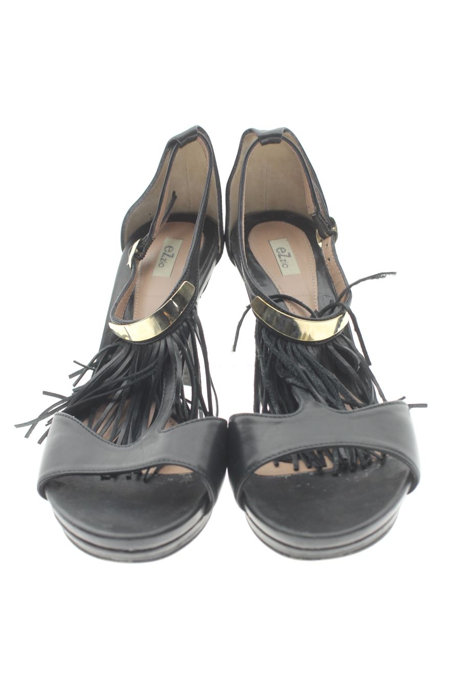 Sandalias tacon de EZzio de la talla 36, de color negro de