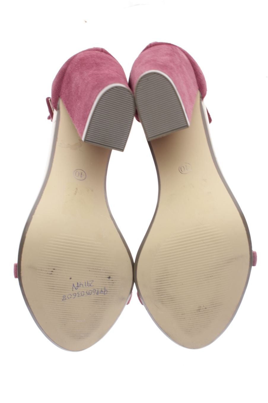 Sandalias tacon de Naf Naf de la talla 40, de color morado de