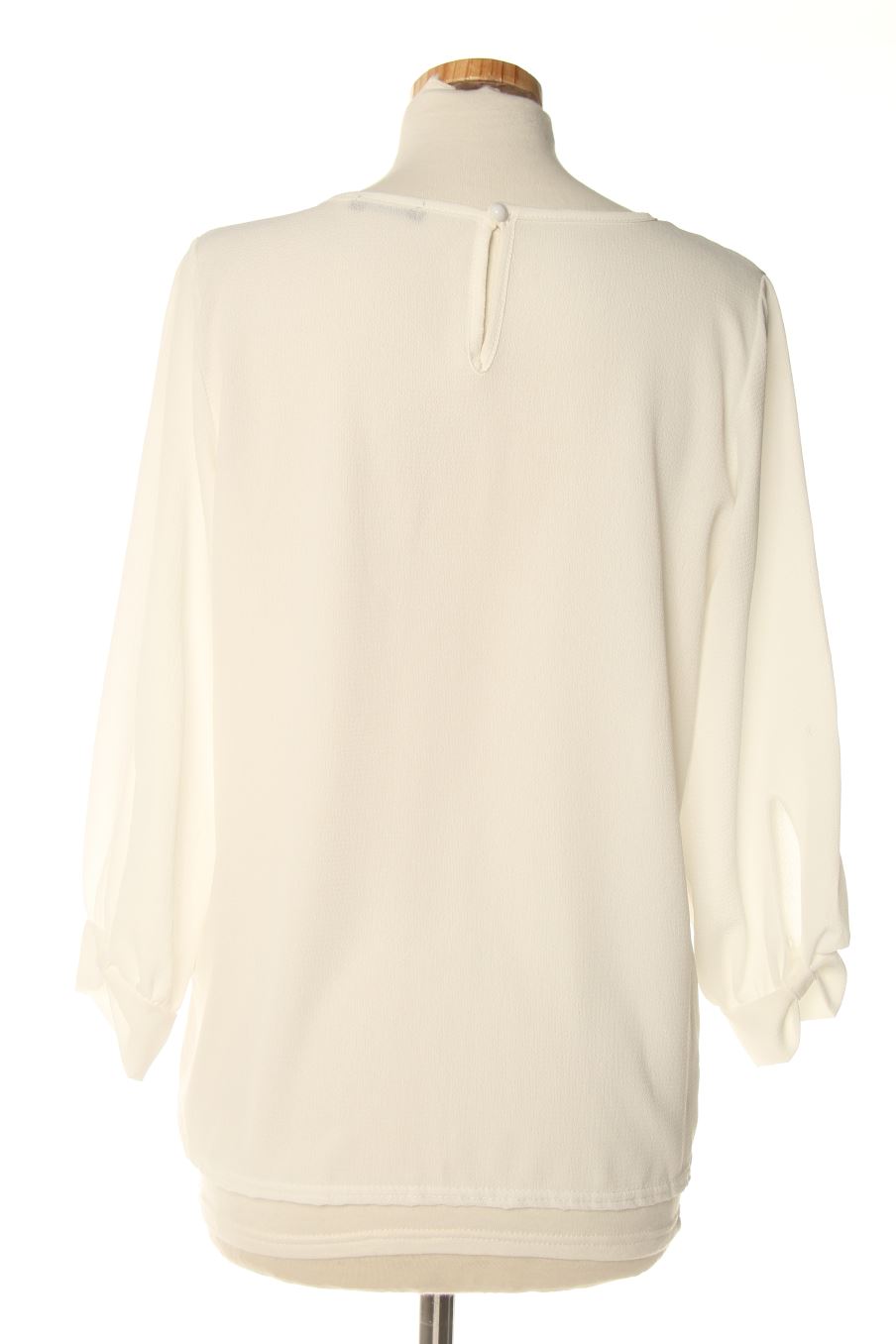 Blouse à manches longues Boohoo de la taille 36, de couleur blanc