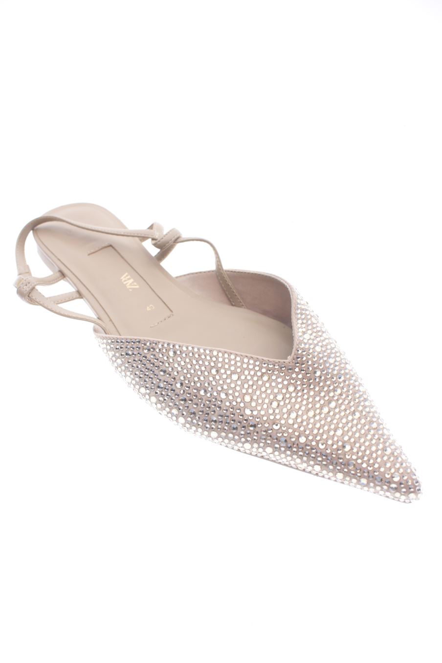 Sandales plates de Zara de la taille 40, de couleur beige de