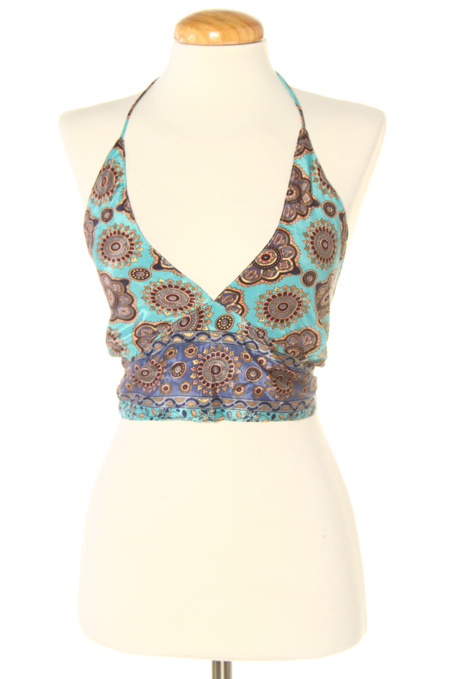 Top de PERCENTIL de la talla S, de color verde de seda
