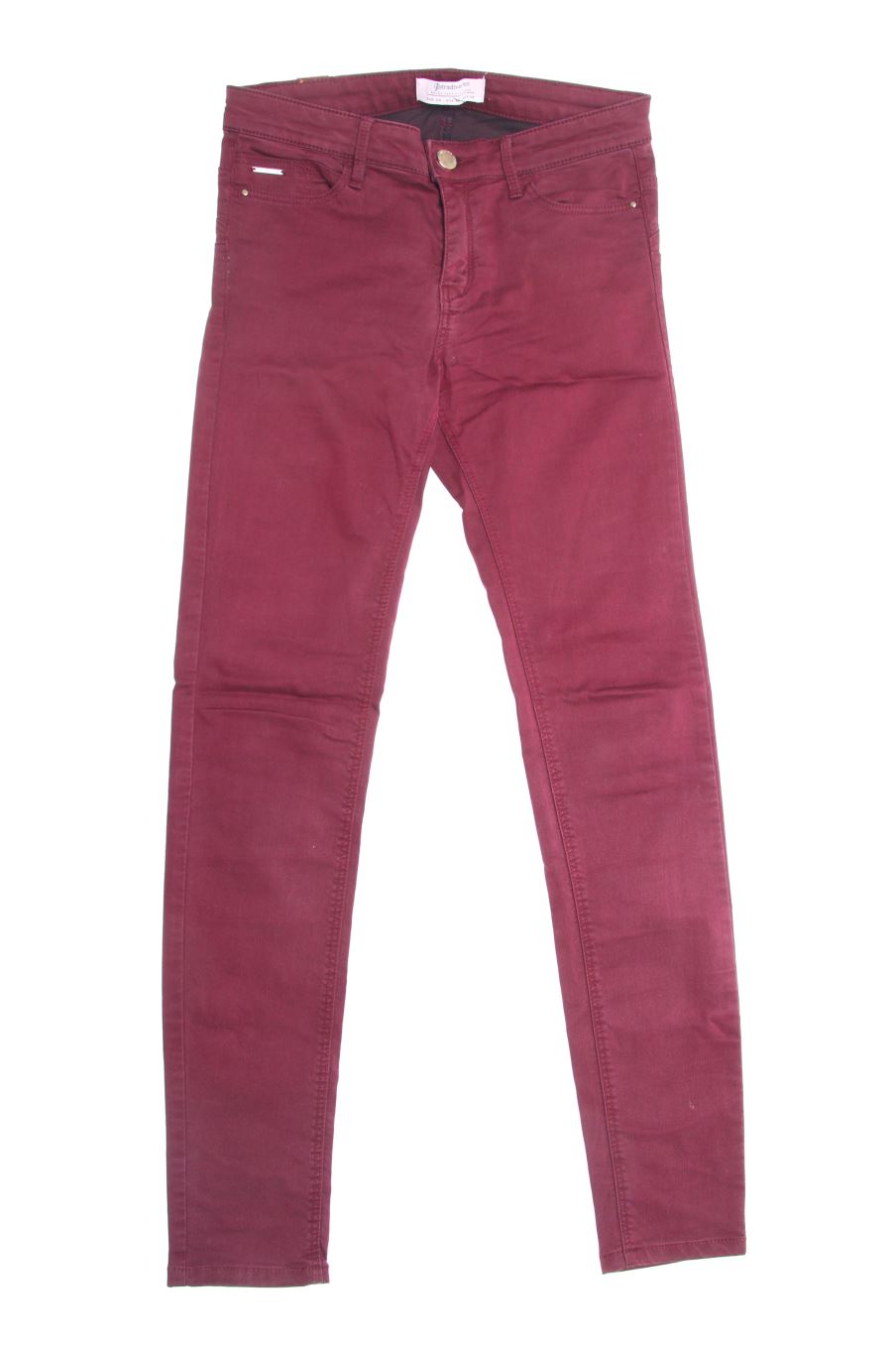 Vaqueros de Stradivarius de la talla 34, de color burdeos de ropa vaquera