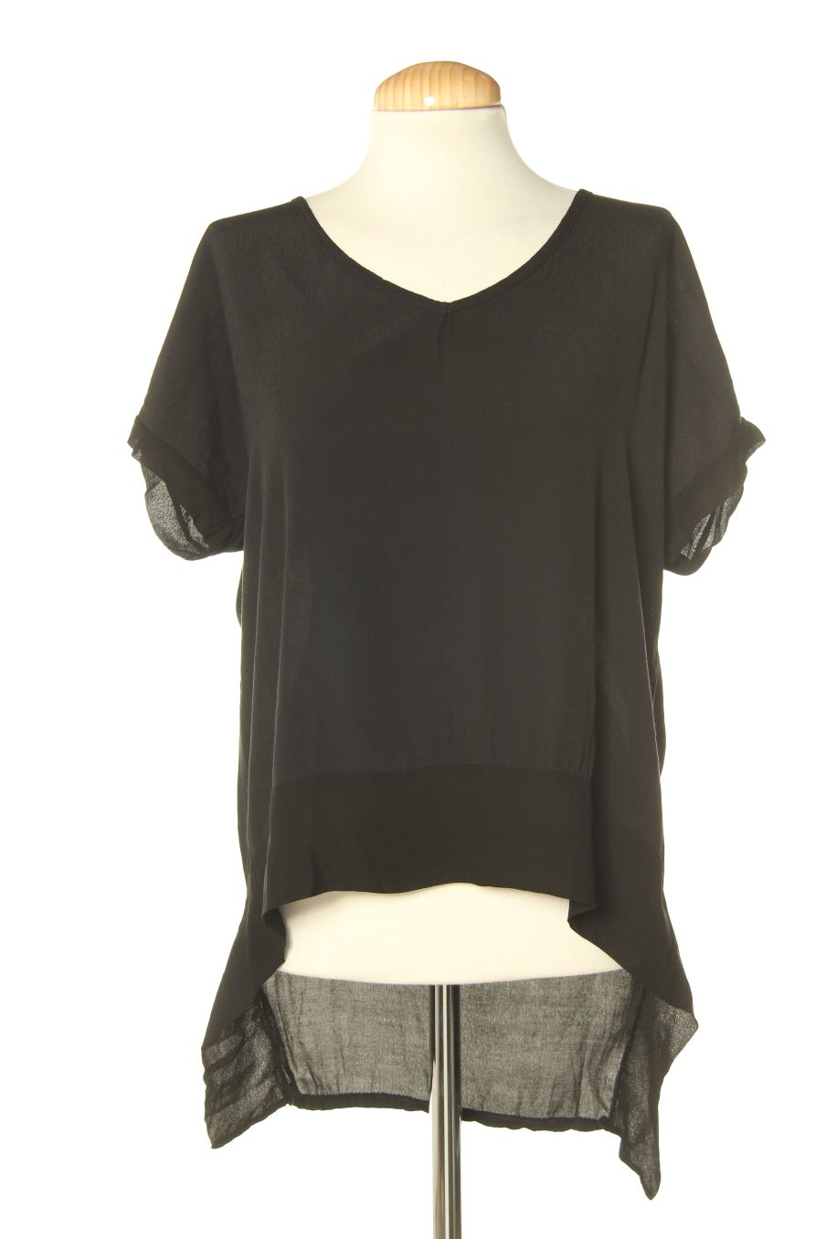 Blouse à manches courtes Made in italy de la taille M, de couleur noir