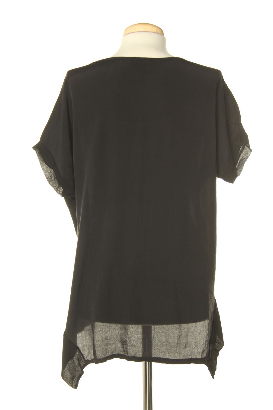Blouse à manches courtes Made in italy de la taille M, de couleur noir