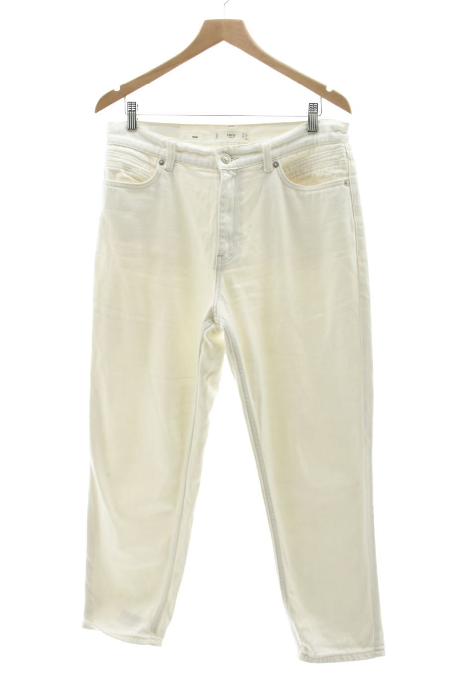 Vaquero de Mango de la talla 42, de color blanco de ropa vaquera
