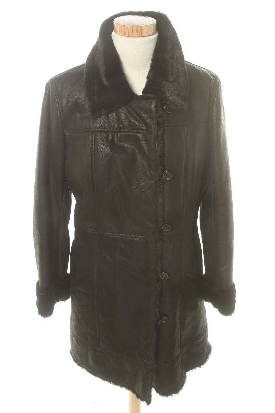 Manteau ISACO KAWA de la taille 42 de couleur noir de cuir et daim