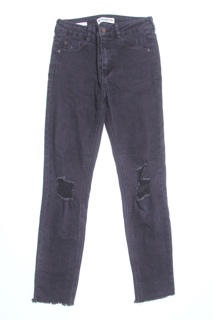 Vaqueros de Pull & Bear de la talla 36, de color negro de ropa vaquera