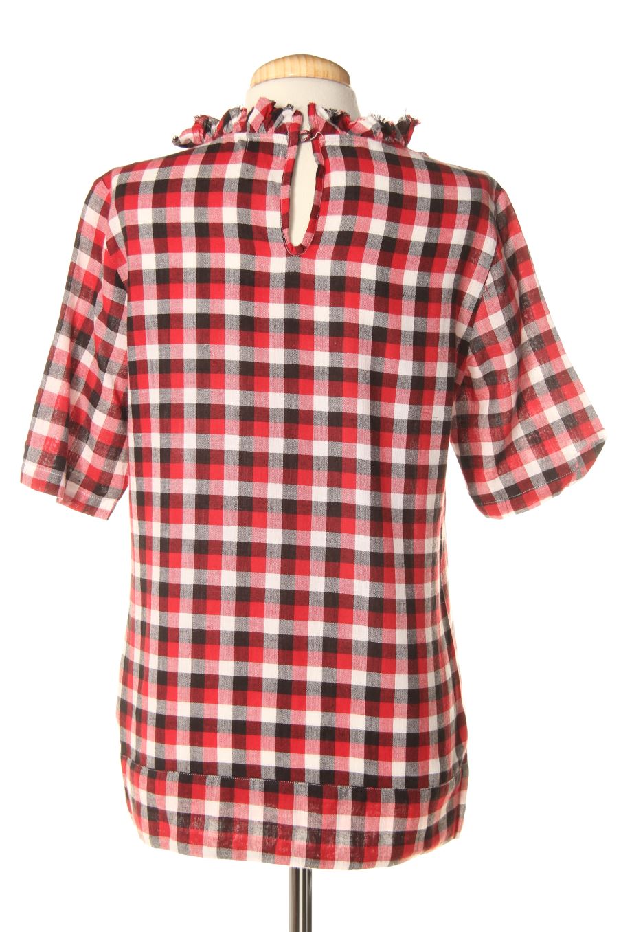 Blusa de manga corta de U (by Adolfo Dominguez) de la talla 40, de color cuadros