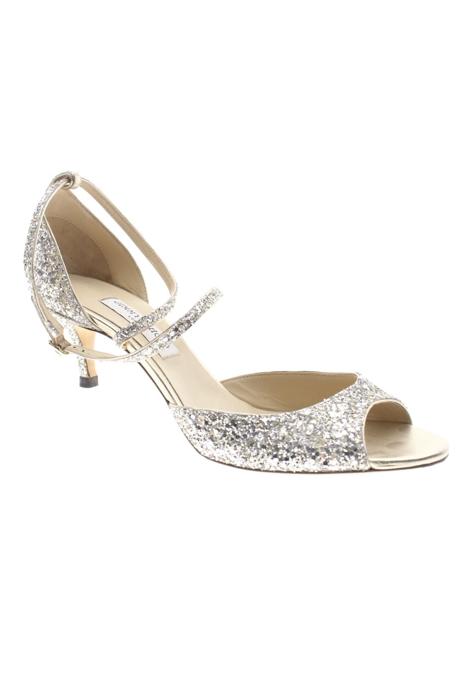 Sandalias tacon de Jimmy Choo de la talla 43, de color plateado de