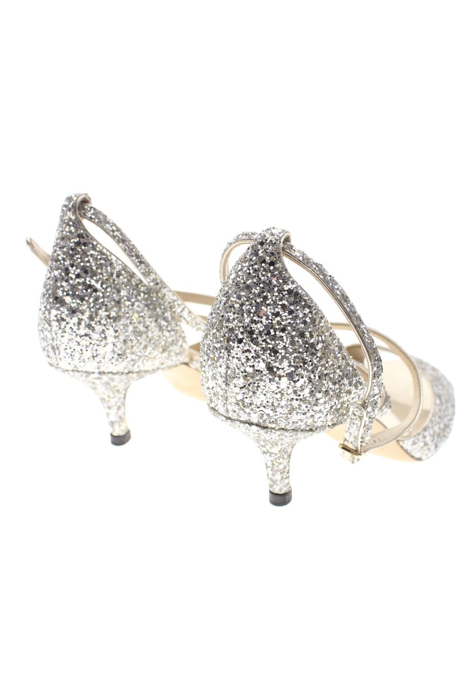 Sandalias tacon de Jimmy Choo de la talla 43, de color plateado de