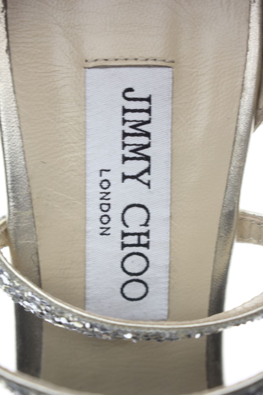 Sandalias tacon de Jimmy Choo de la talla 43, de color plateado de