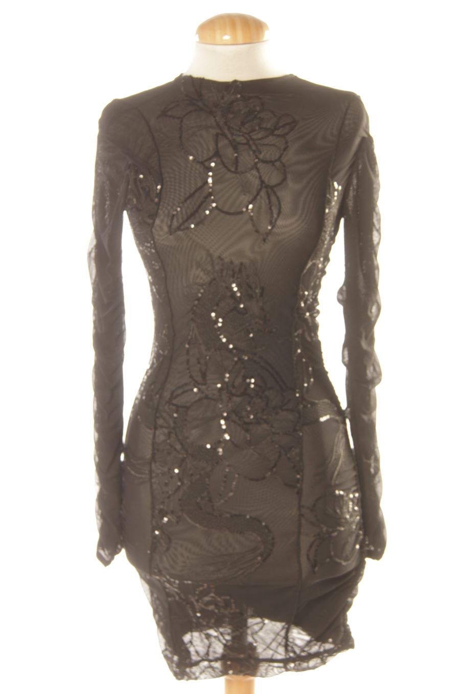Aufwändiges Kleid von Bershka Größe XS, Farbe Schwarz, für